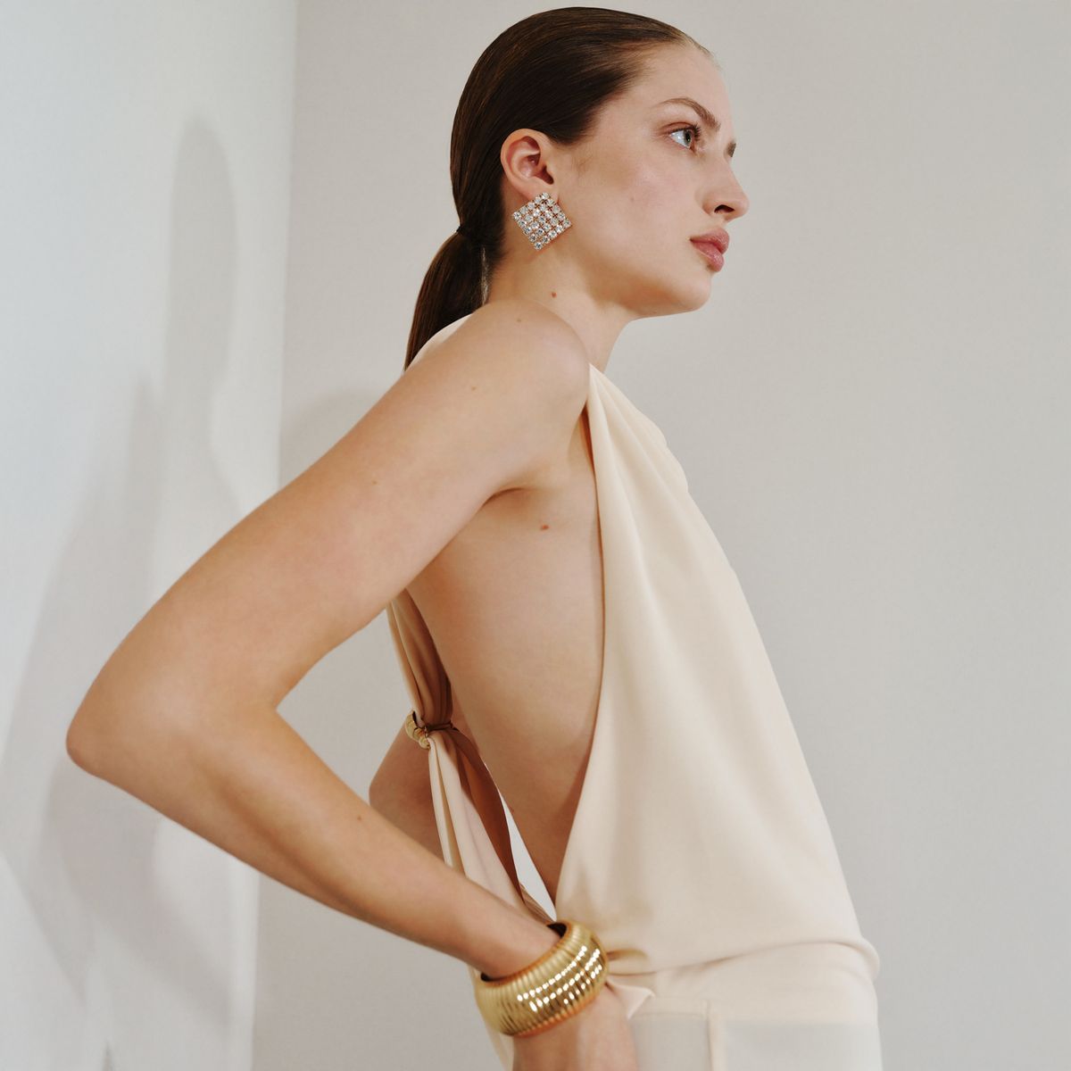 MANGO - Polera Drapeado Detalle Metálico Mujer Mango