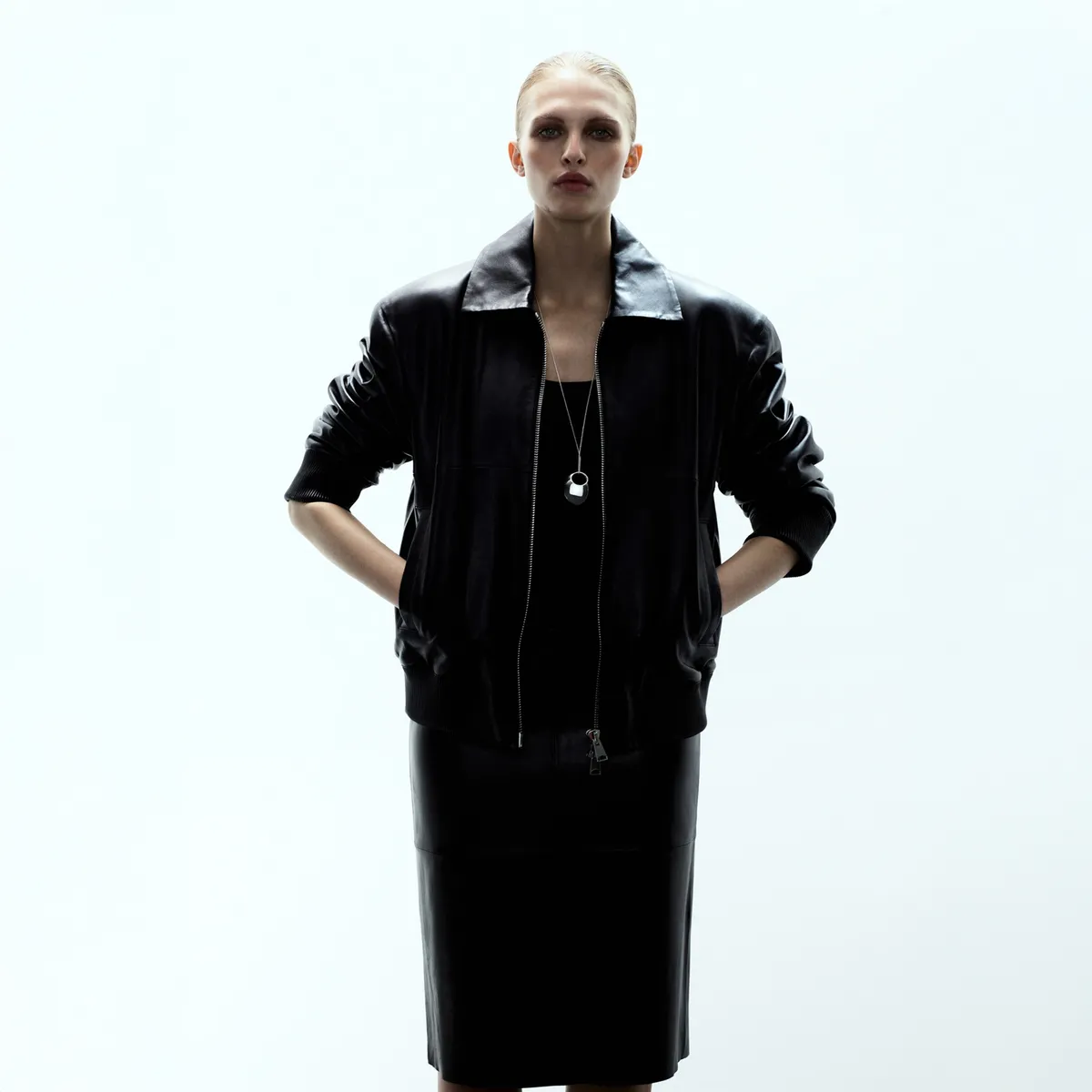 MANGO - Chaqueta Bomber Piel Mujer Mango