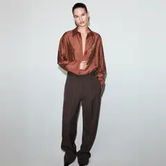 MANGO - Blusa Lyocell Strass Mujer