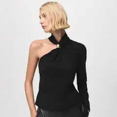 MANGO - Blusa Asimétrica Detalle Metálico Mujer