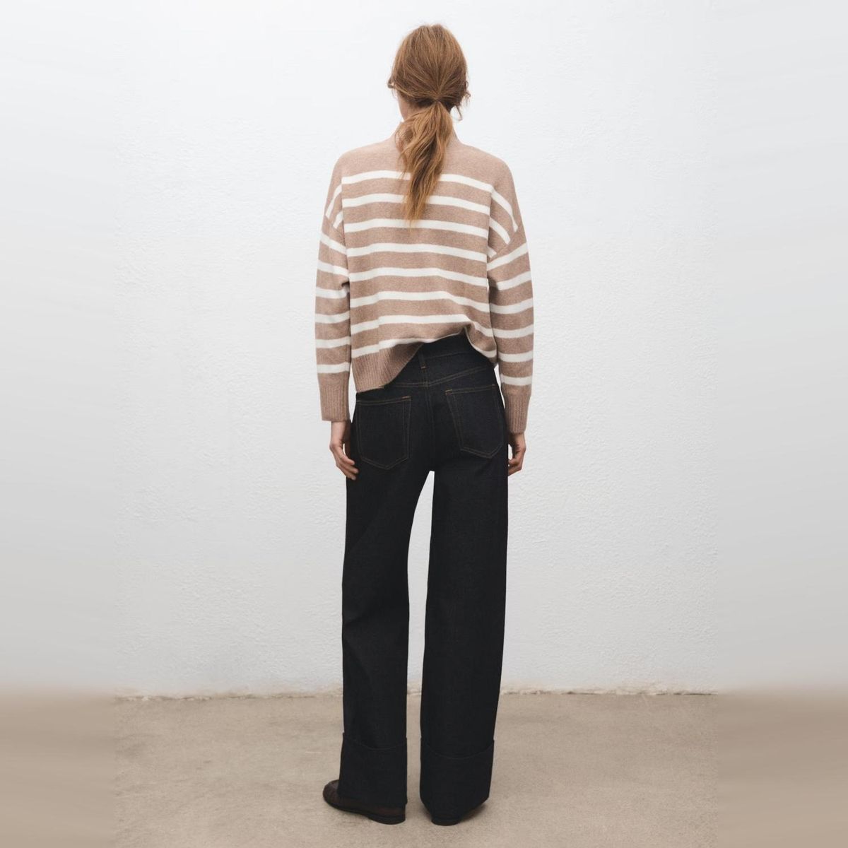 MANGO - Sweater Rayas Oversize Cuello Alto Mujer Mango