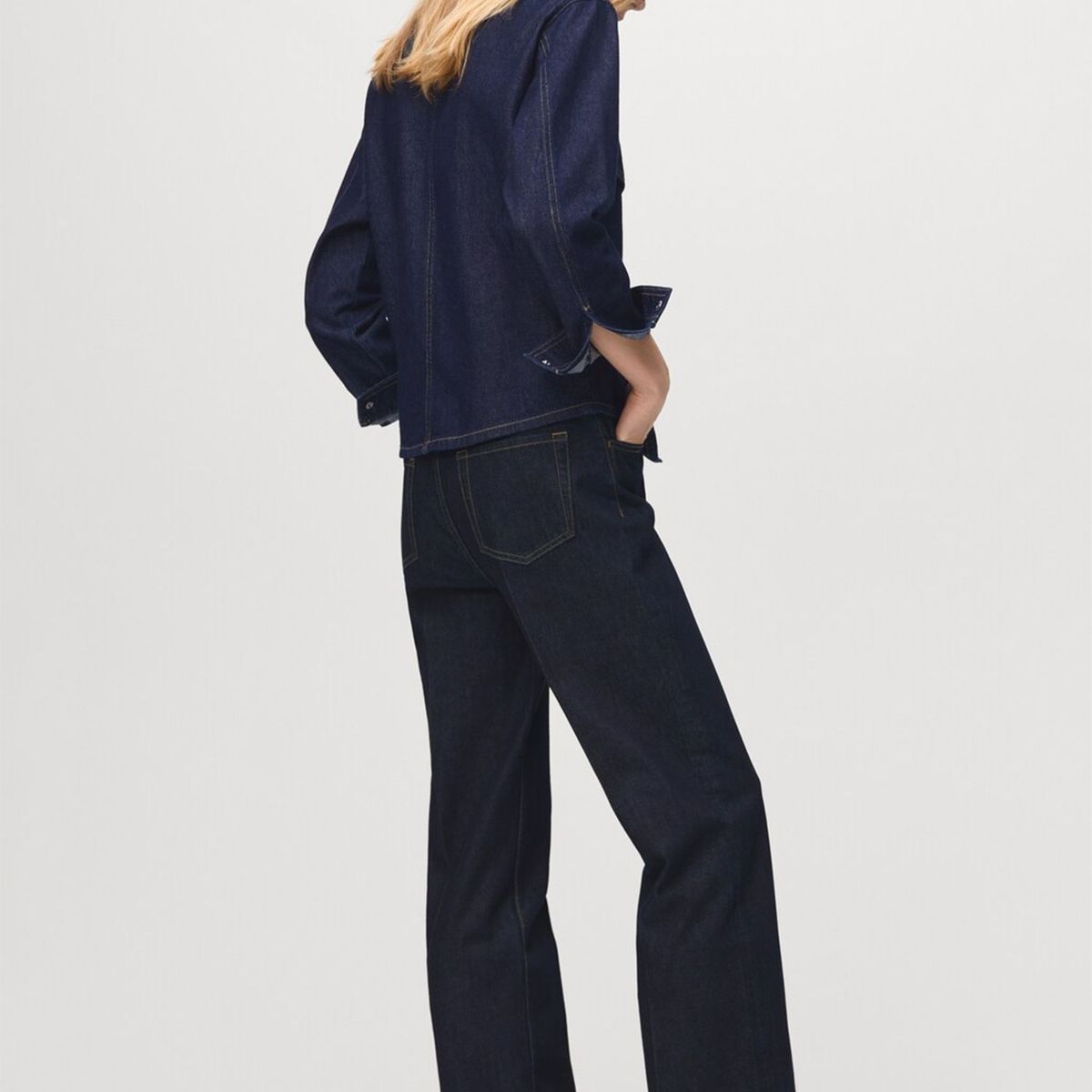 MANGO - Blusa Vaquera Bolsillos Solapa Mujer Mango