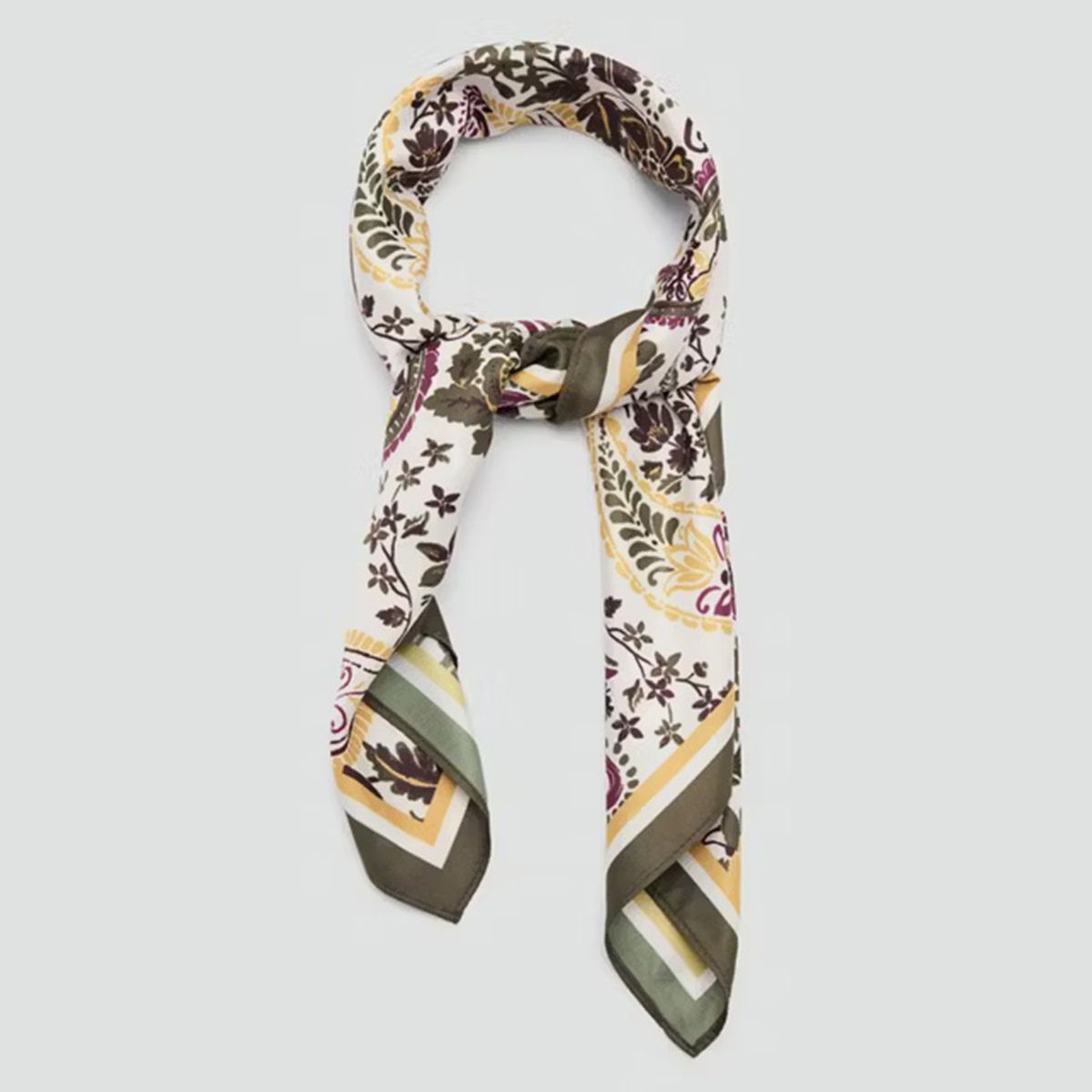MANGO - Pañuelo Satinado Paisley Mujer Mango
