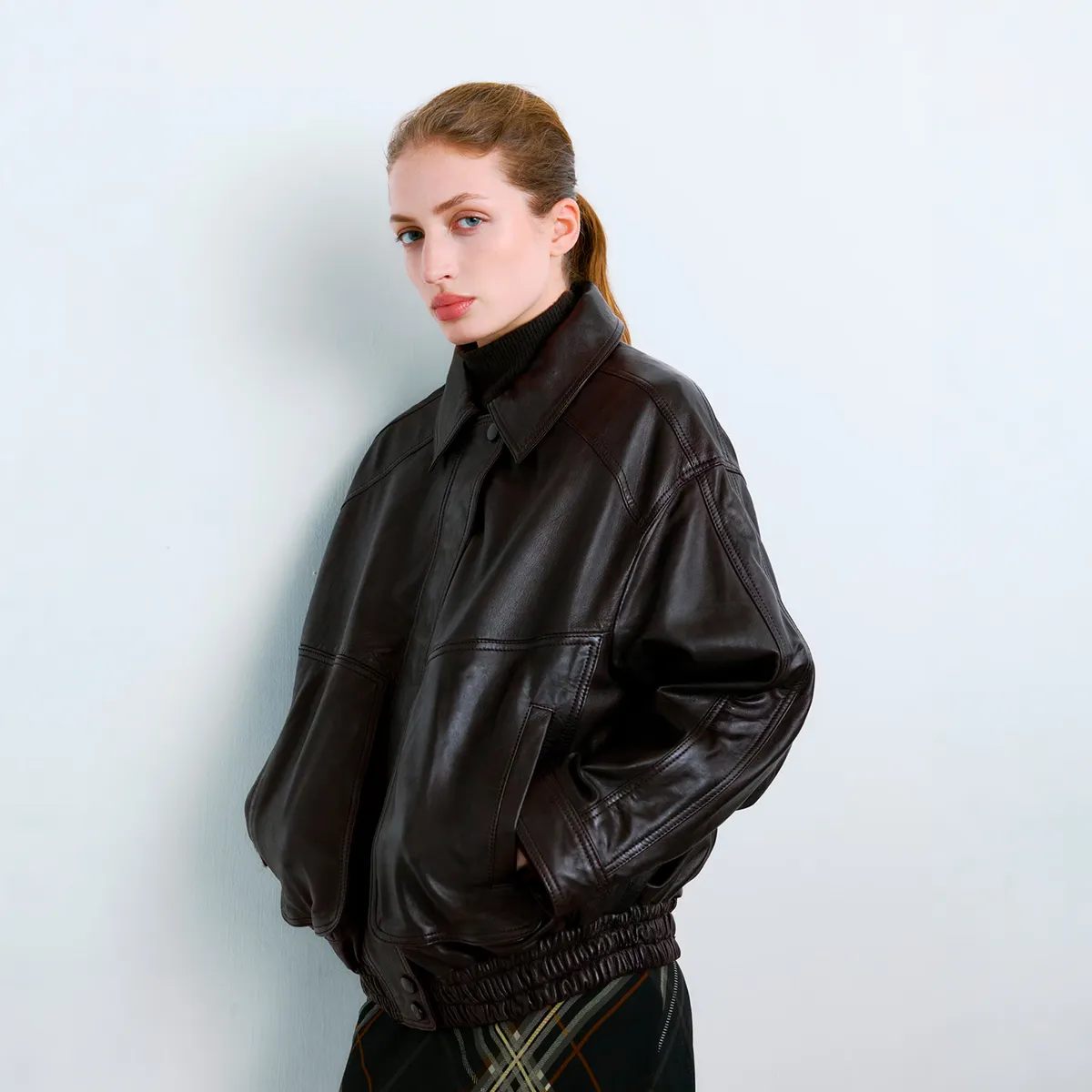 MANGO - Chaqueta Piel Oversize Mujer Mango