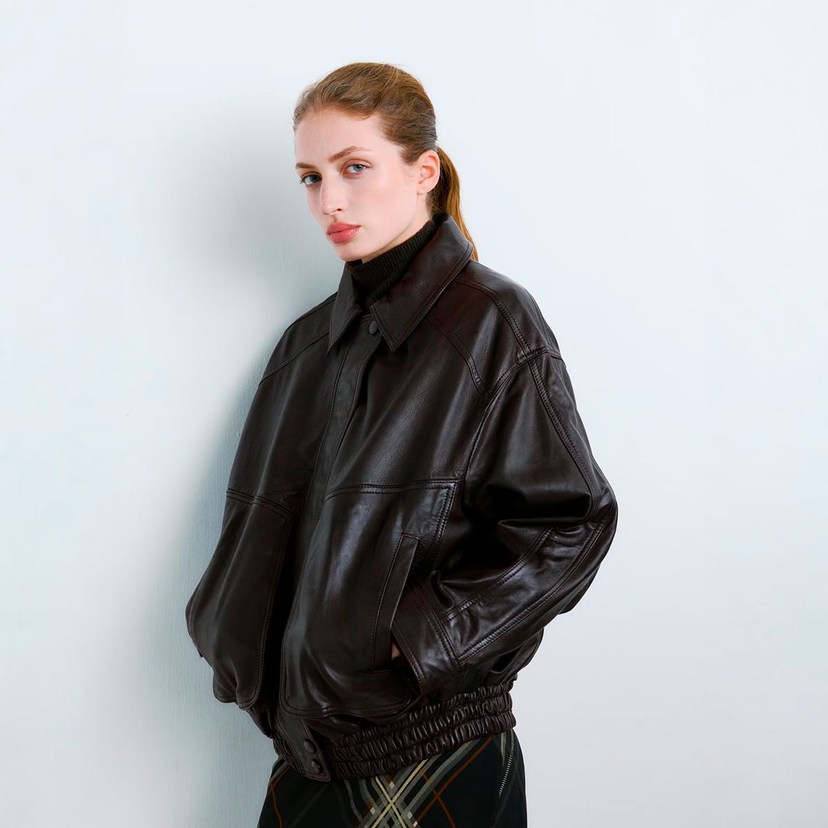MANGO - Chaqueta Piel Oversize Mujer Mango