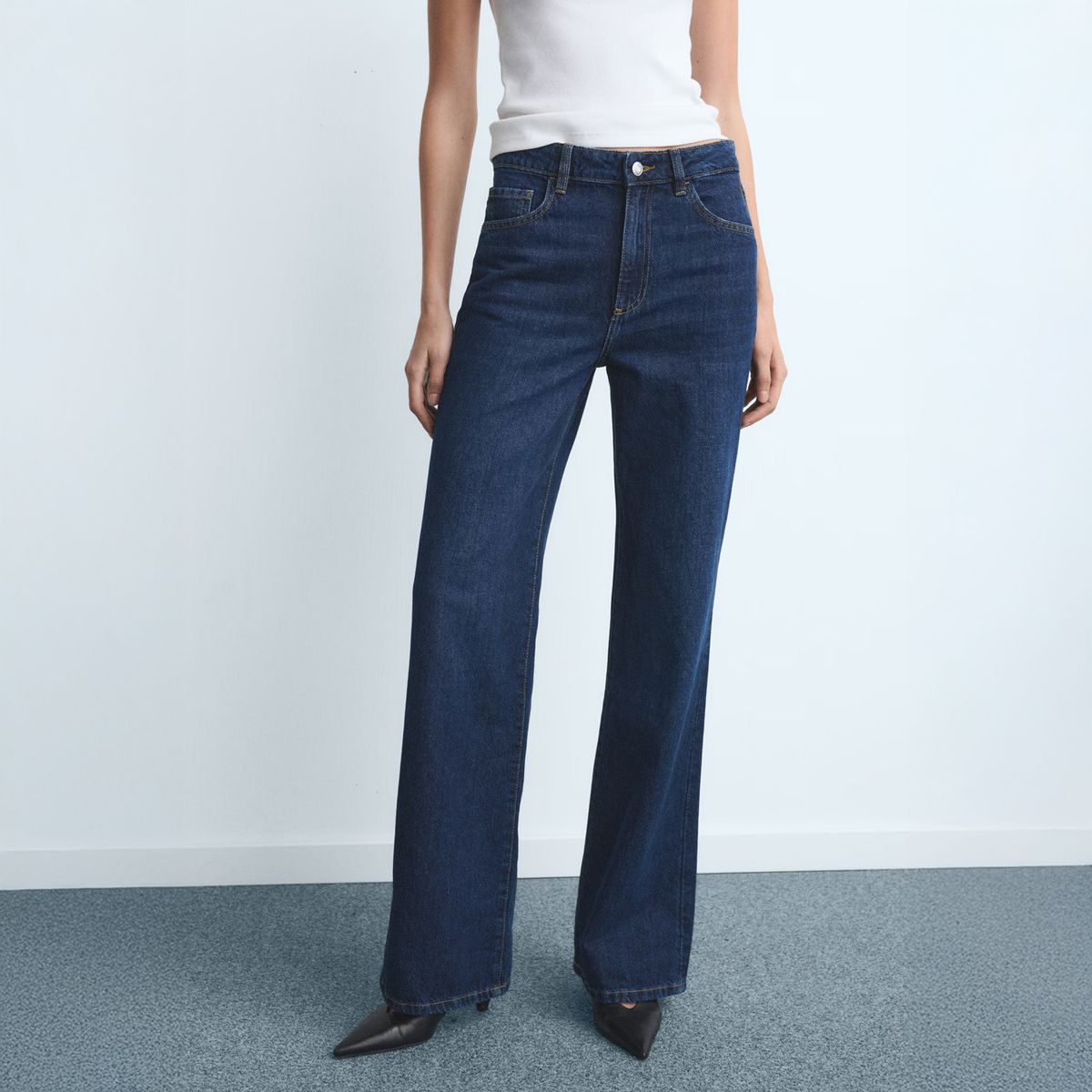 MANGO - Jeans Danila Wide Leg Tiro Alto Mujer Mango