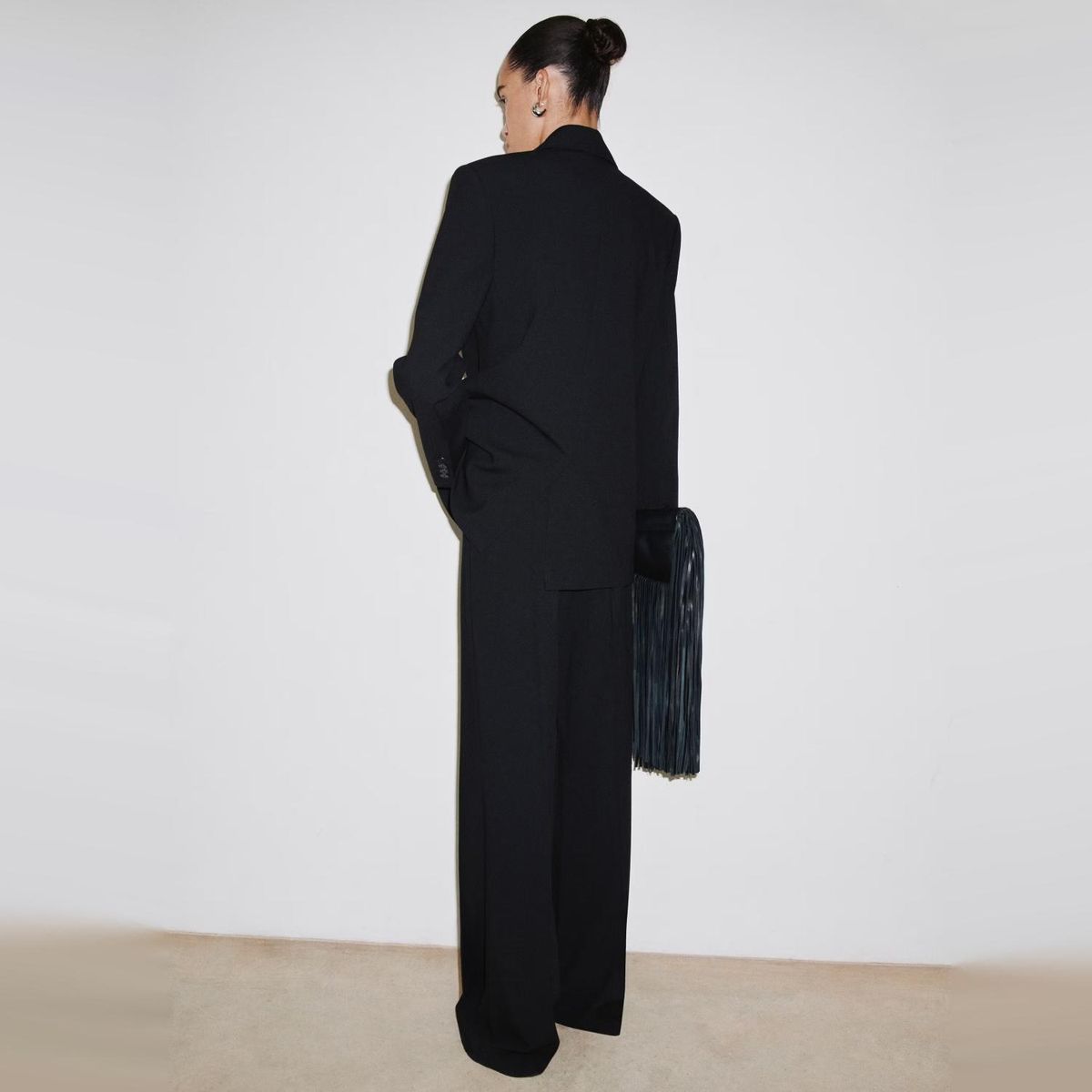 MANGO - Pantalón Traje Wide Leg Mujer Mango