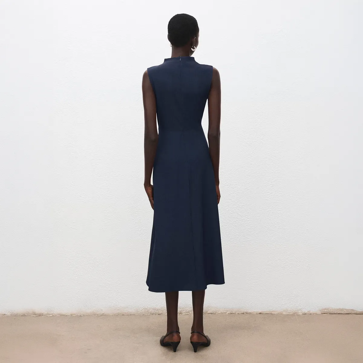 MANGO - Vestido Evasé Adorno Metálico Mujer Mango