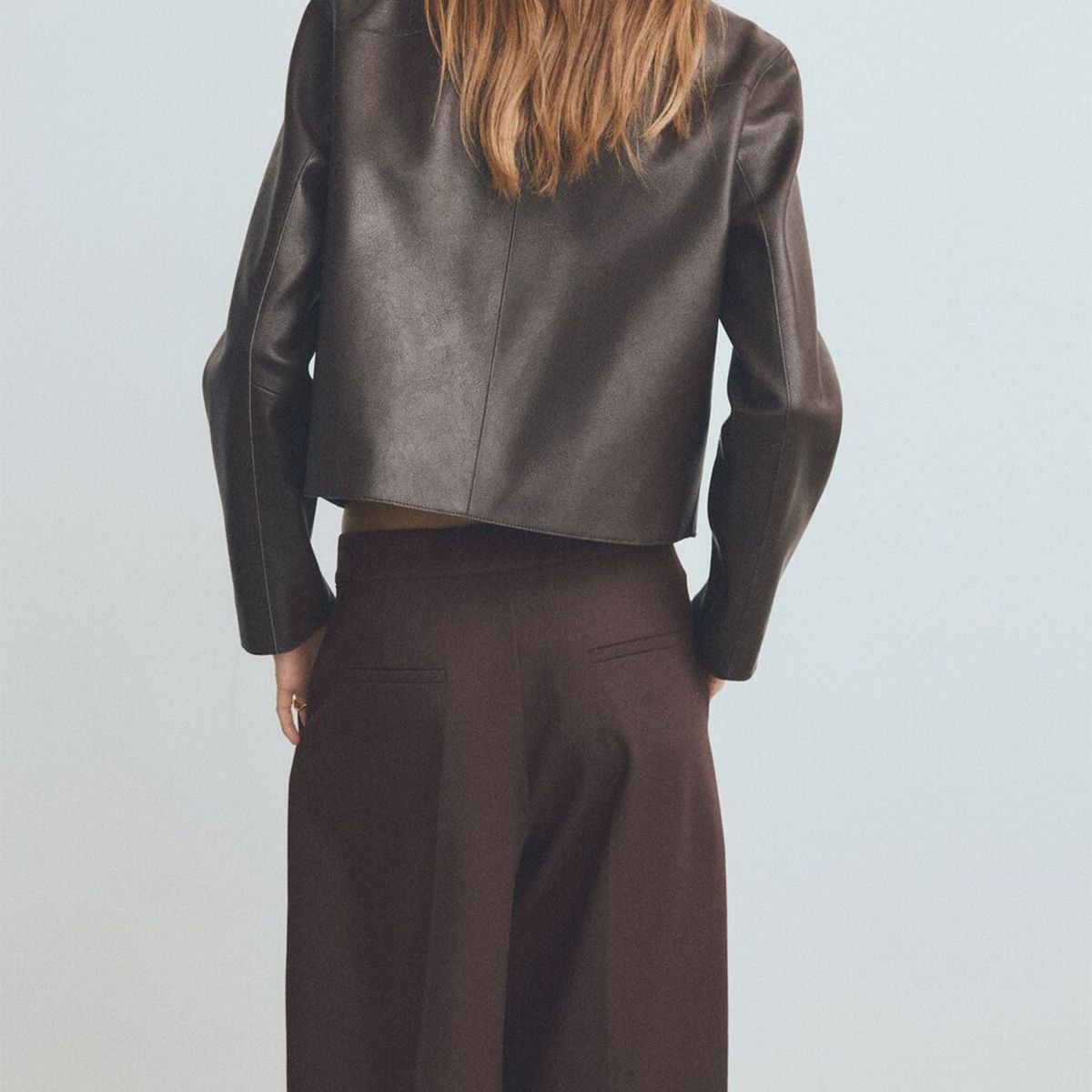 MANGO - Chaqueta Efecto Piel Bolsillos Mujer Mango