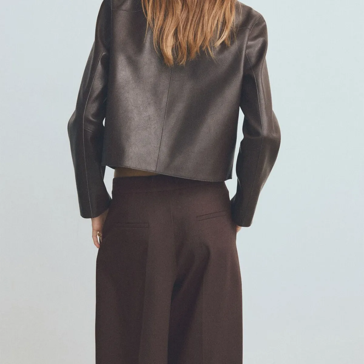 MANGO - Chaqueta Efecto Piel Bolsillos Mujer Mango