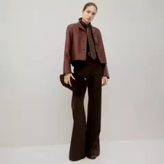 MANGO - Chaqueta Efecto Piel Bolsillos Mujer