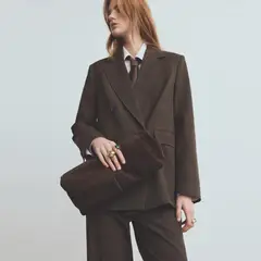 MANGO - Blazer Traje Cuadros Doble Botonadura Mujer