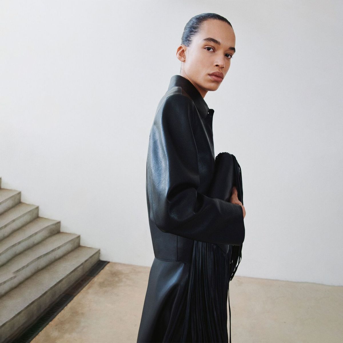 MANGO - Chaqueta Efecto Piel Bolsillos Mujer Mango