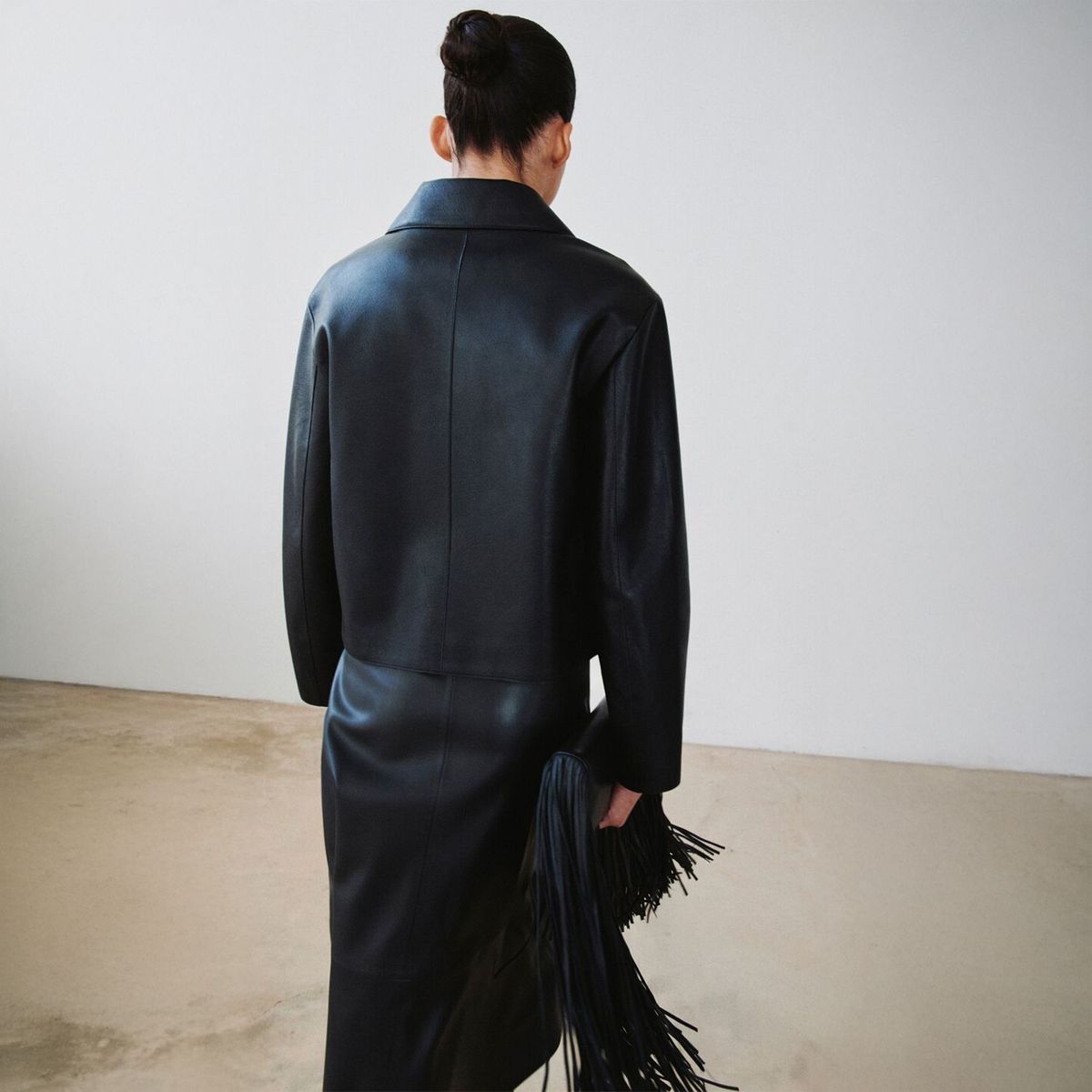 MANGO - Chaqueta Efecto Piel Bolsillos Mujer Mango