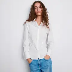 MANGO - Blusa Popelín Entallada Mujer