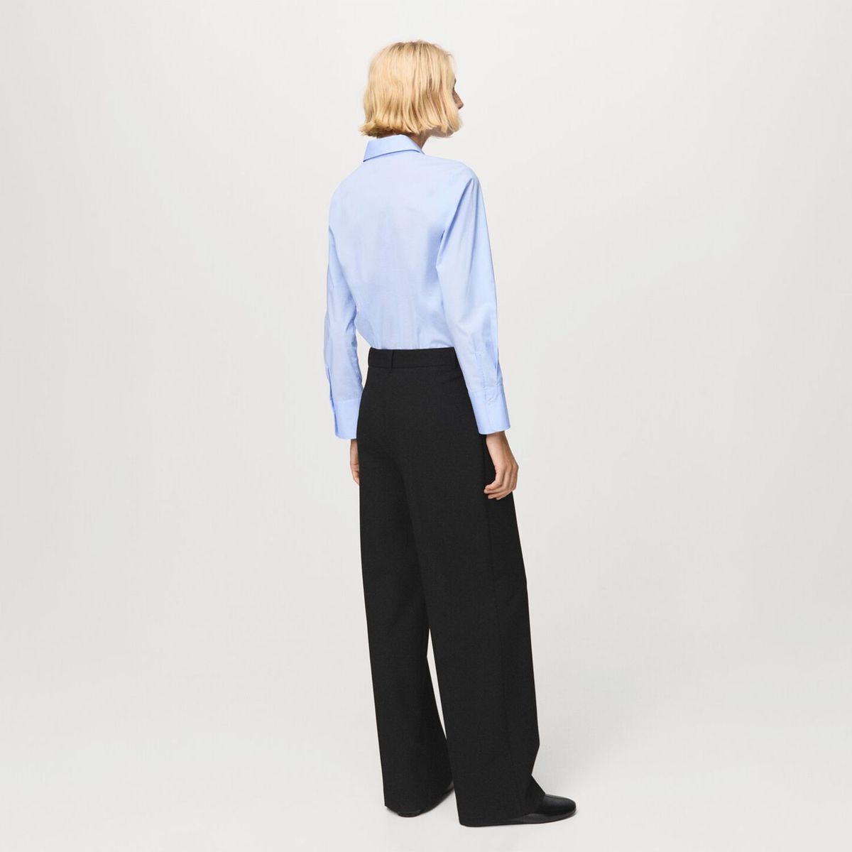 MANGO - Blusa Popelín Entallada Mujer Mango