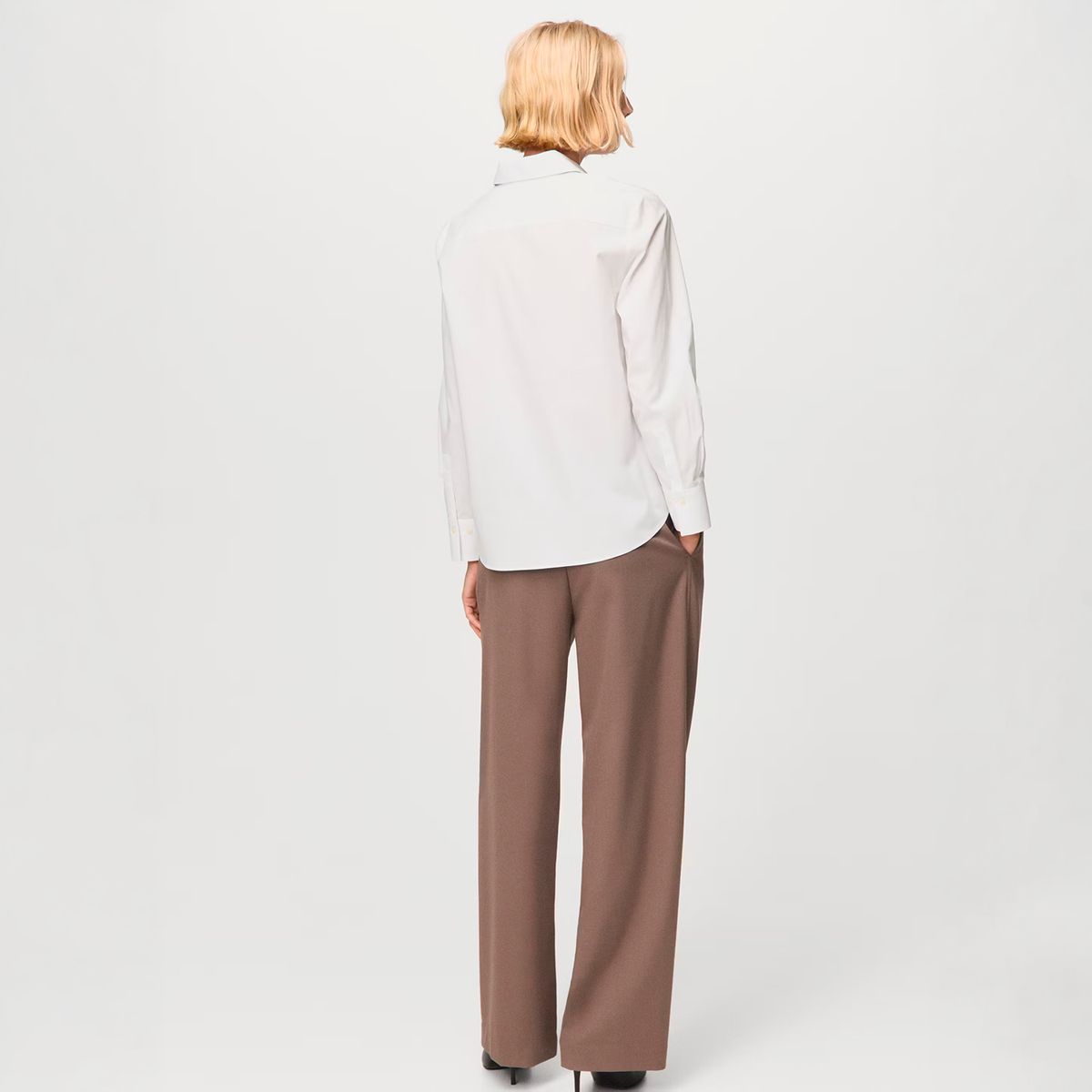 MANGO - Blusa Regular Mezcla Algodón Lyocell Mujer Mango