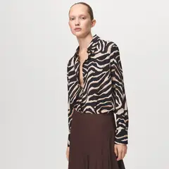 MANGO - Blusa Recta Animal Print Mujer
