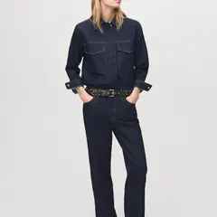 MANGO - Jeans Rectos Bajo Costura Mujer