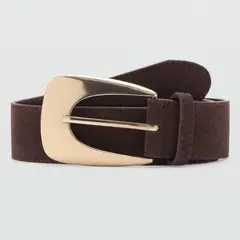 MANGO - Cinturón Serraje Maxi Hebilla Mujer