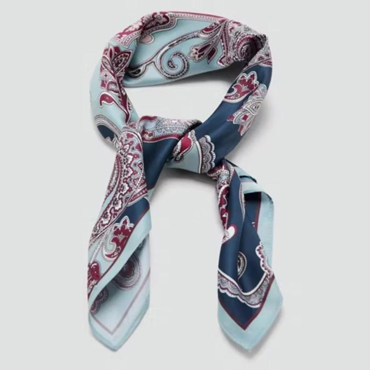 MANGO - Pañuelo Satinado Paisley Mujer Mango
