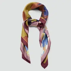 MANGO - Pañuelo Satinado Floral Mujer