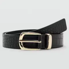 MANGO - Cinturón Efecto Piel Coco Mujer