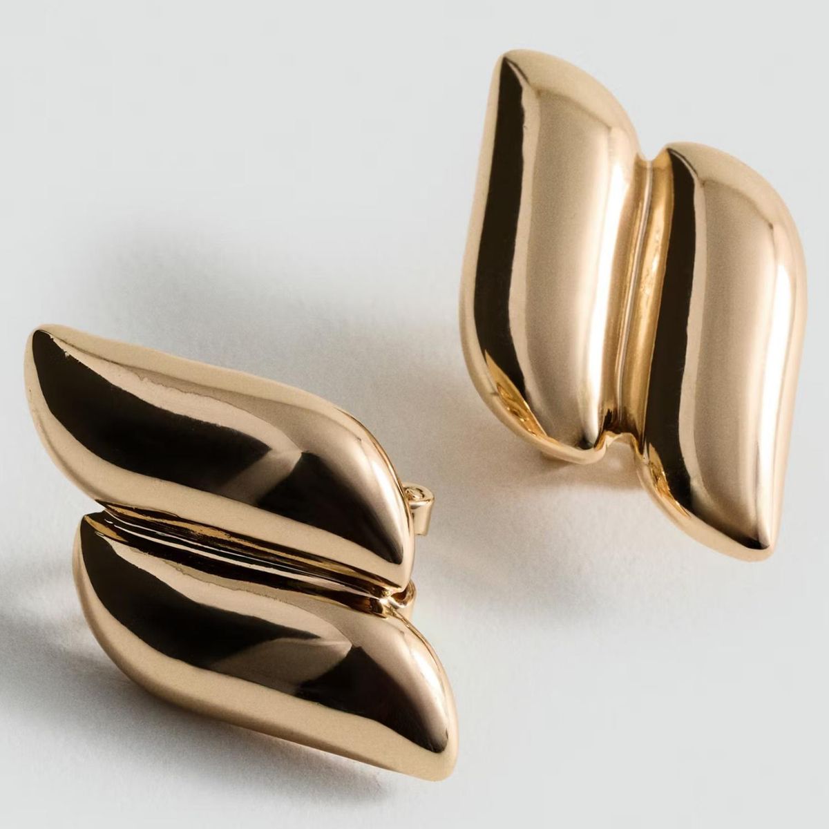 MANGO - Aros Geométricos Relieve Mujer Mango