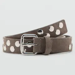 MANGO - Cinturón Serraje Tachuelas Mujer