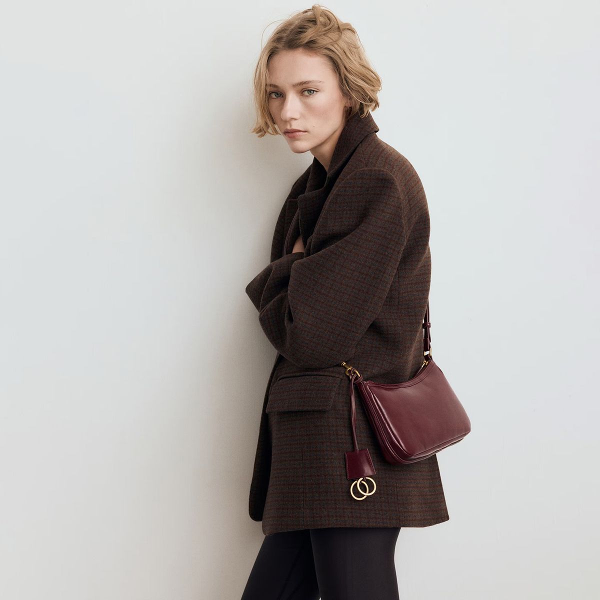 MANGO - Cartera Bandolera Charm Anillas Mujer Mango