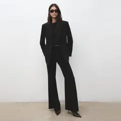 MANGO - Pantalón Traje Tiro Alto Mujer