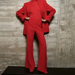 MANGO - Pantalón Traje Tiro Alto Mujer