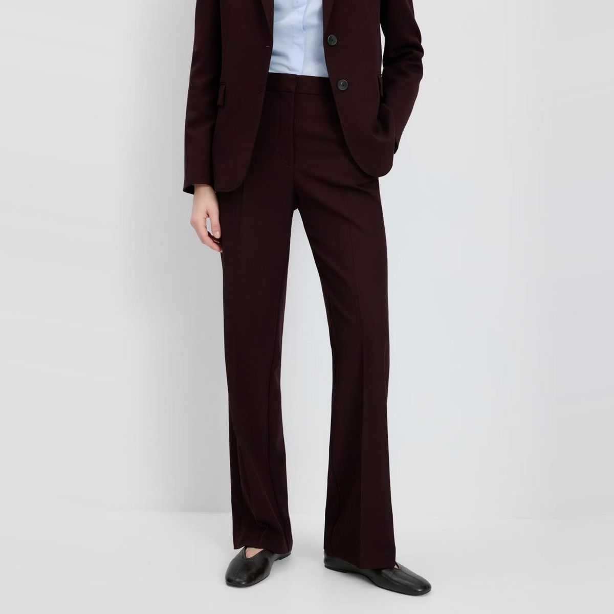 MANGO - Pantalón Traje Raya Diplomática Mujer Mango