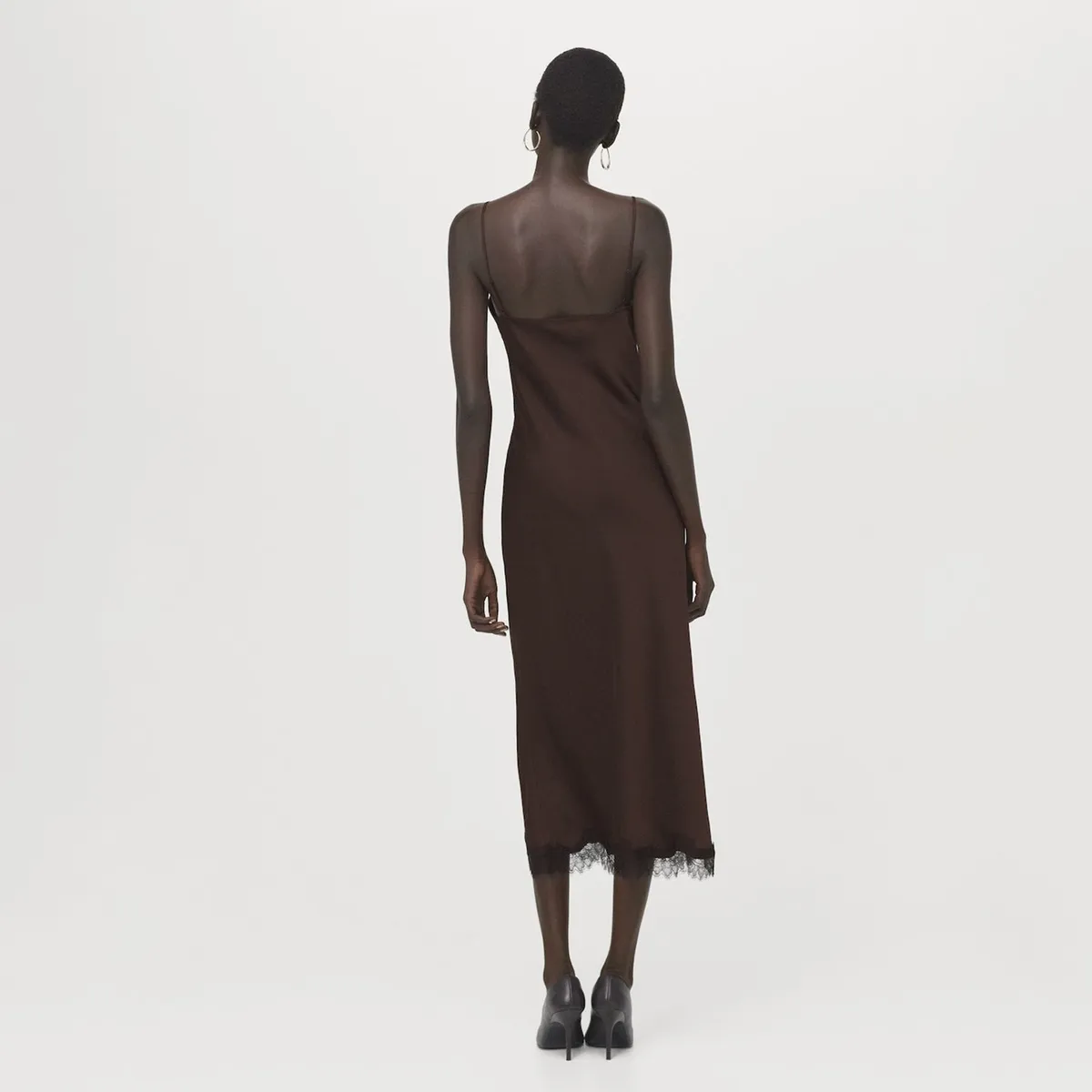 MANGO - Vestido Lencero Satinado Mujer Mango