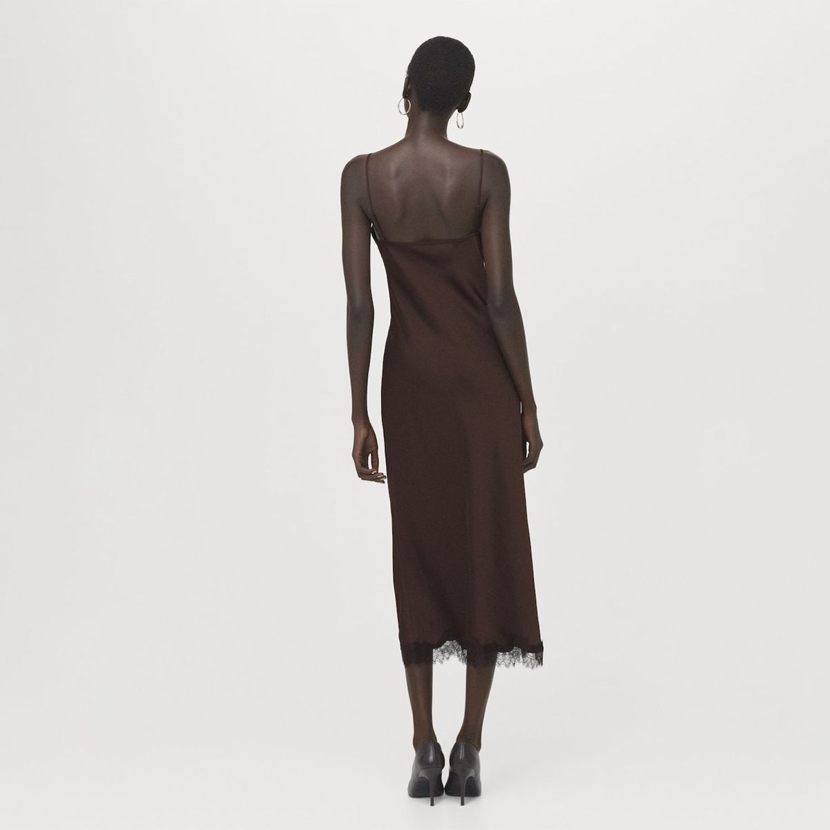 MANGO - Vestido Lencero Satinado Mujer Mango