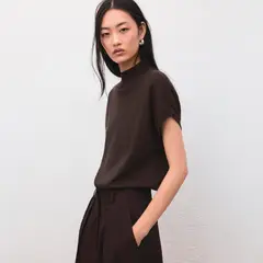 MANGO - Polera Lúrex Manga Corta Mujer