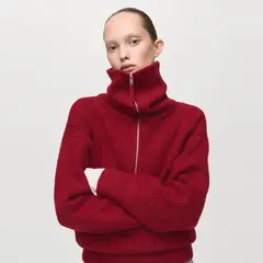 MANGO - Sweater Cuello Embudo Cremallera Mujer