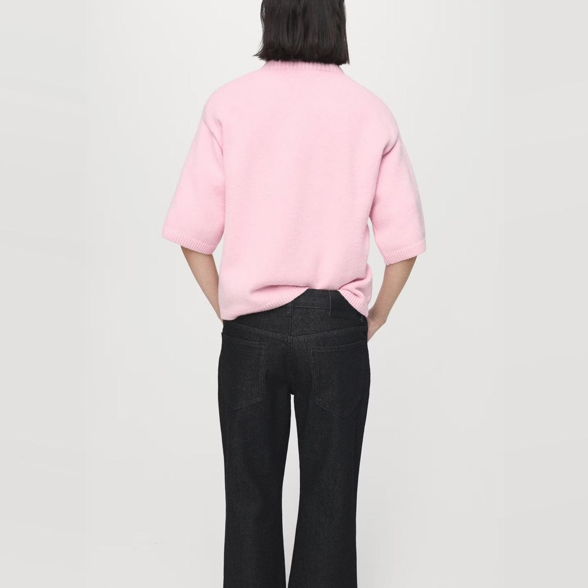 MANGO - Sweater Punto Manga Corta Mujer Mango