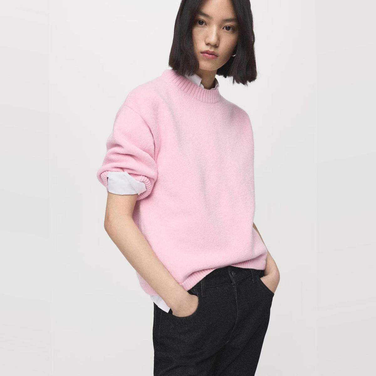 MANGO - Sweater Punto Manga Corta Mujer Mango