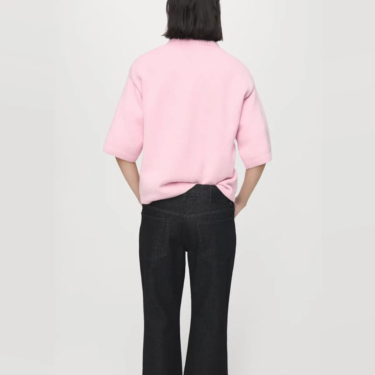 MANGO - Sweater Punto Manga Corta Mujer Mango