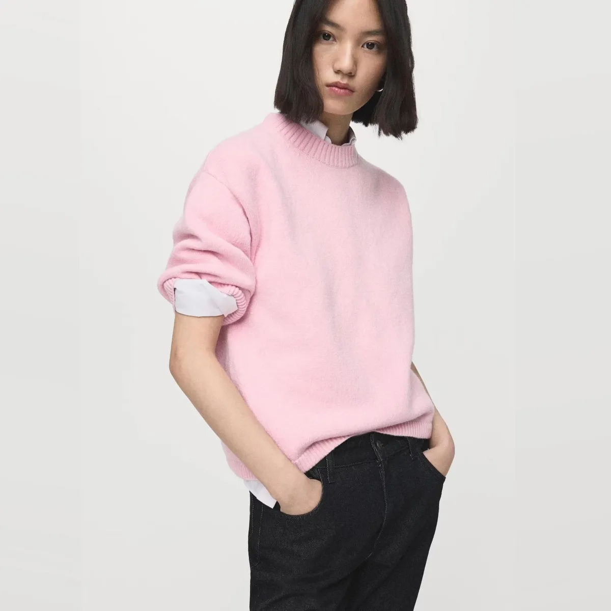 MANGO - Sweater Punto Manga Corta Mujer Mango