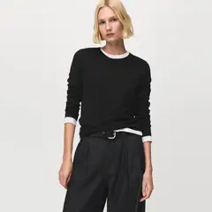 MANGO - Sweater Punto Fino Cuello Redondo Mujer