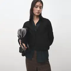 MANGO - Chaleco Punto Cuello Pico Mujer