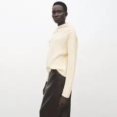MANGO - Sweater Mezcla Lana Trenzado Mujer