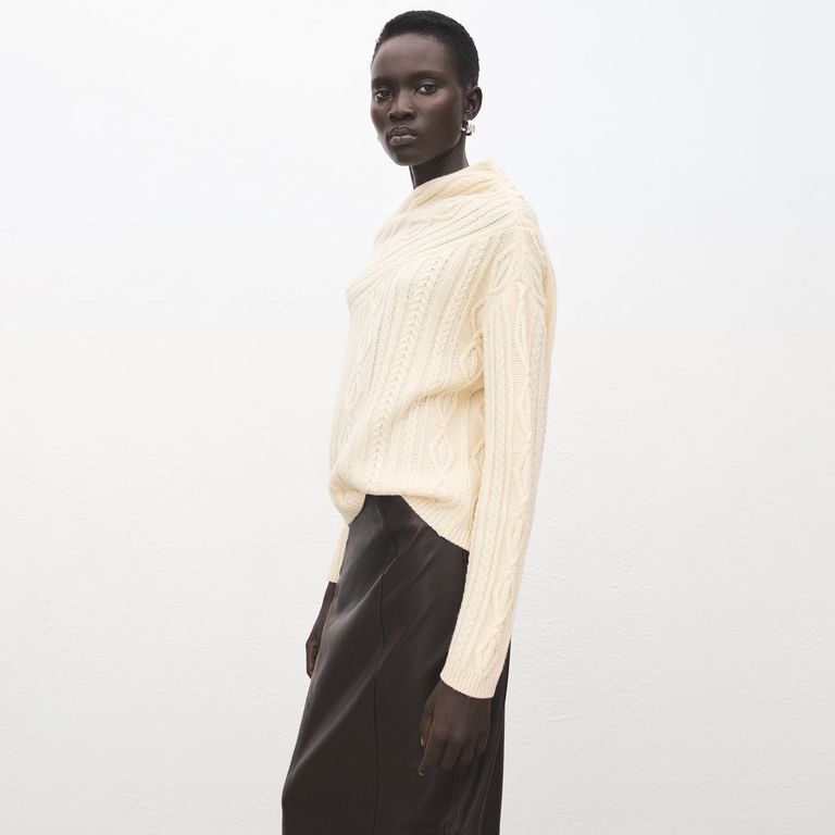 Sweater Mezcla Lana Trenzado Mujer
