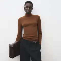 MANGO - Sweater Entallado Cuello Perkins Mujer