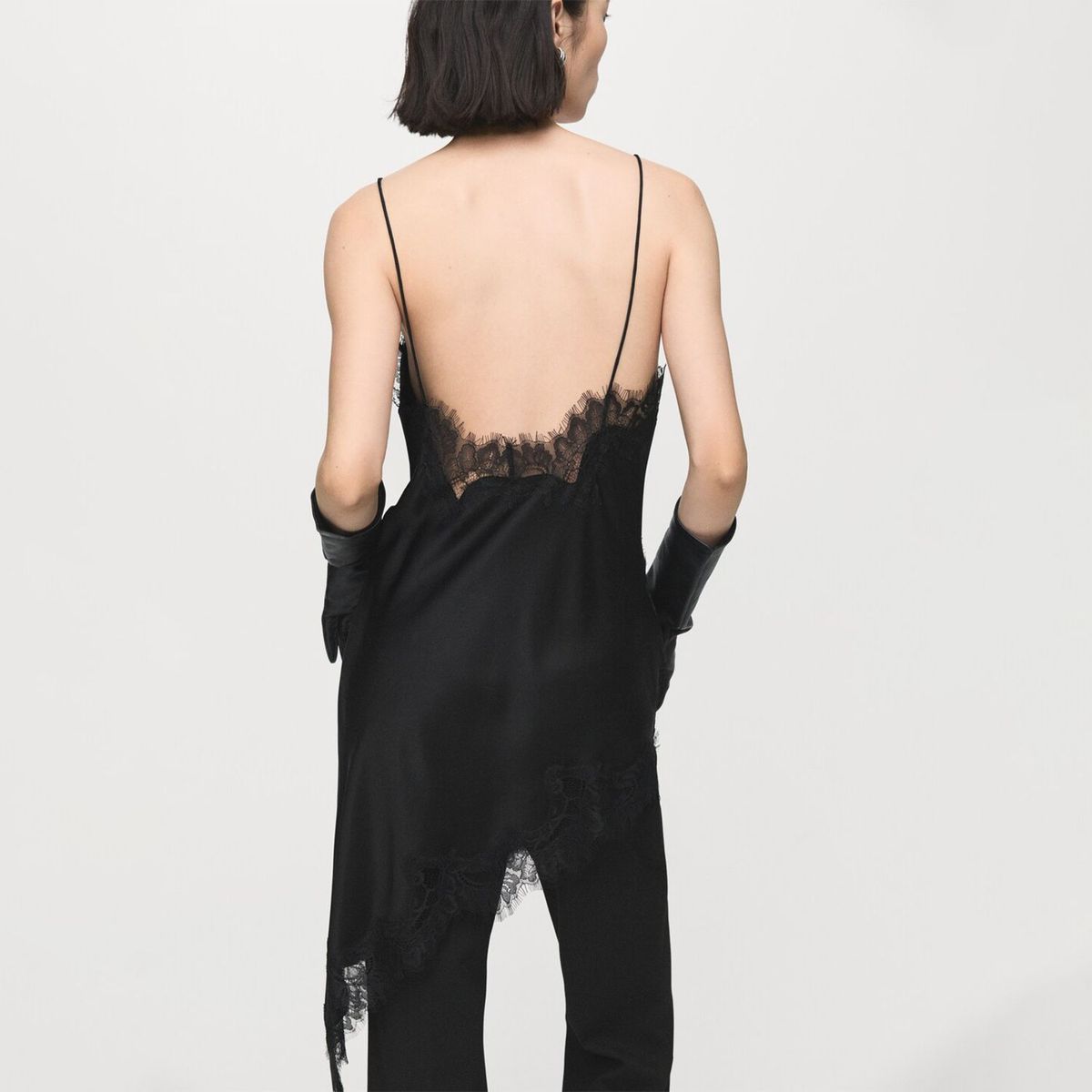 MANGO - Polera Lencero Encaje Mujer Mango