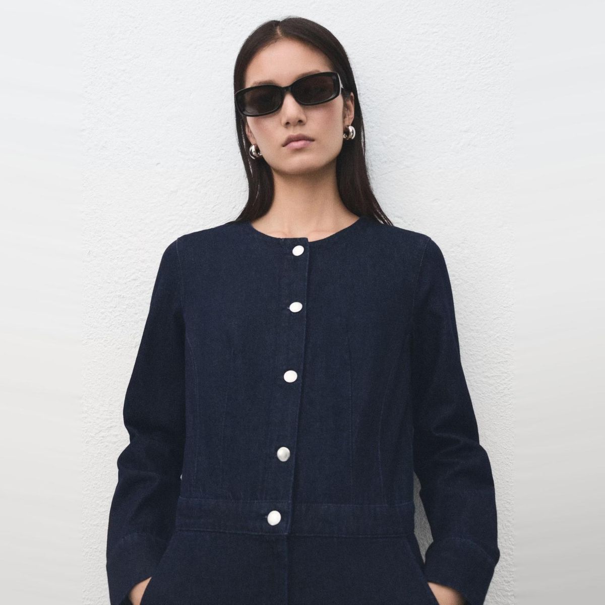 MANGO - Enterito Denim Botones Mujer Mango