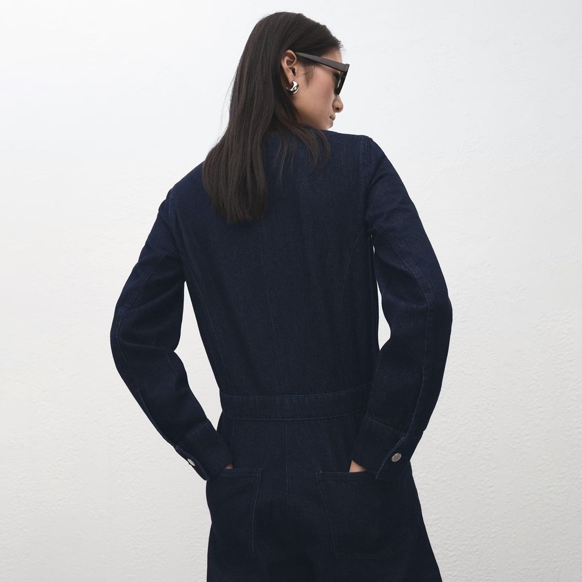 MANGO - Enterito Denim Botones Mujer Mango