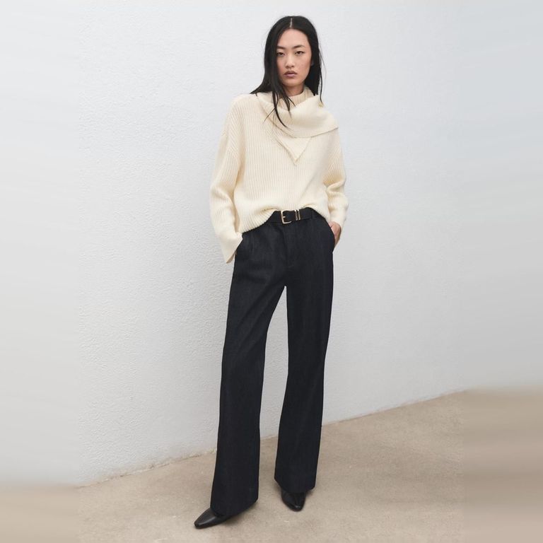 Pantalón Denim Wide Leg Mujer